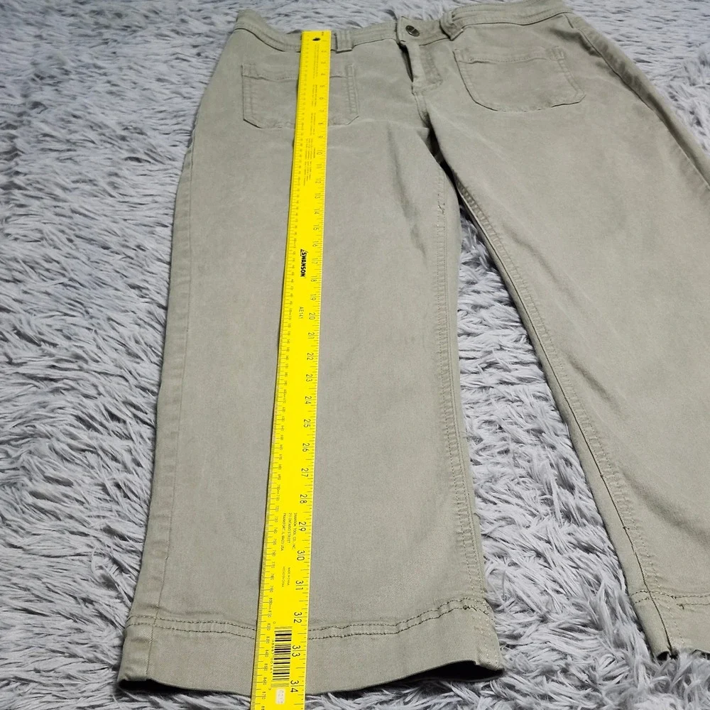 Buffalo David Bitton Brigette Crop Pants Womens 10/30 10 30 Green Cotton Stretch